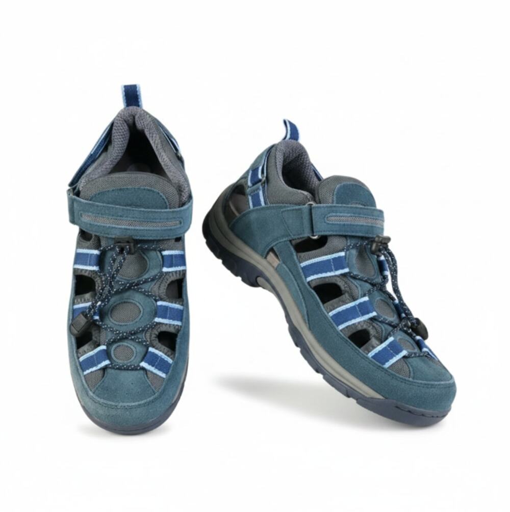 ORTHOFEET Naples Two-Way Strap Sandal W 10 Blue Everyday Comfort Outdoor Travel